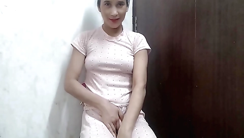 Indian girl in pink dress and blouse in solo scene