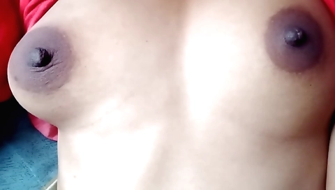 Hot brunette masturbates with a long bath in bedroom
