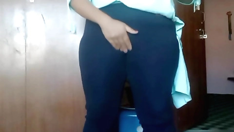 Busty Indian naked woman fucks in her bed as she plays with her twat