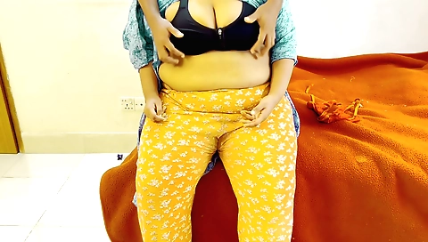 Busty indian babe rides and gets fucked hard by a BBW