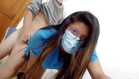 A sexy amateur bimbo gets fucked hard in her office