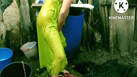 Hot indian girl showering and then fucked in a pool