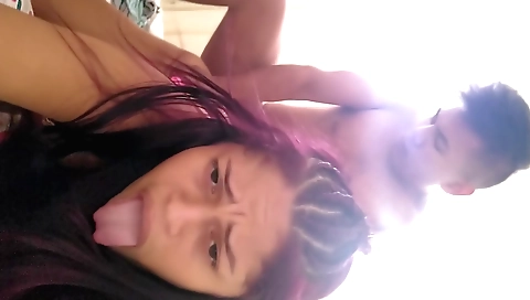 Indian girl and her stepbrother are playing with each other