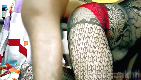 Indian step fantasy video with a hot girl in stockings