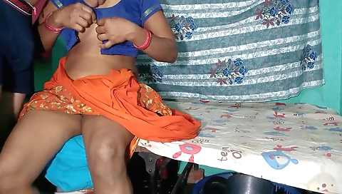 Indian wife gets fucked hard in big boobs and pussy