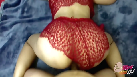 Indian girl in lingerie plays with her shaved pussy