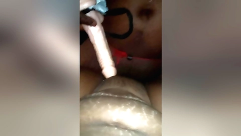 Indian babe with a big booty fucked by a big dildo