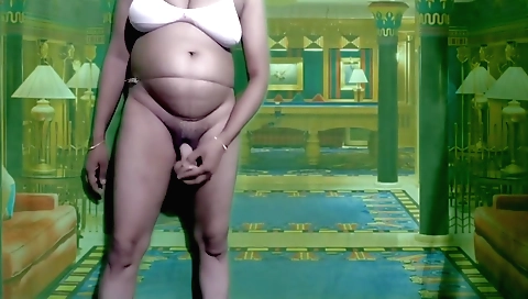 Slutty brunette seductress in white lingerie making a solo video