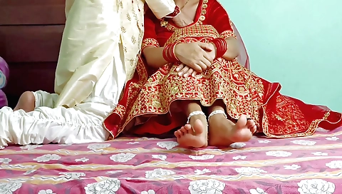 Indian teen bride fucks her husband and creampie him