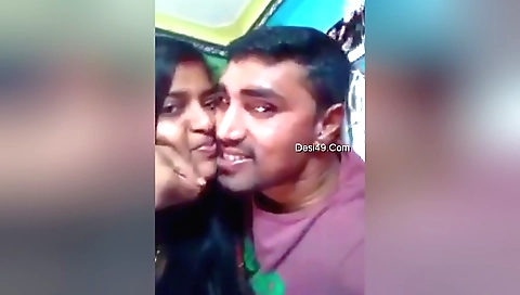 Indian babe and her boyfriend are fucking in the bedroom