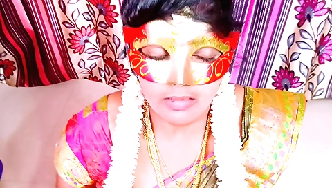 Busty Indian housewife shows her big tits and pussy