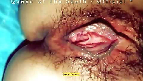 Amateur brunette with a hairy pussy is getting fucked