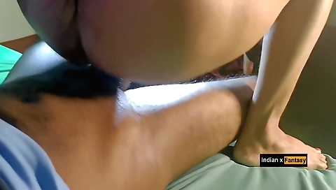 Indian brunette with a hot body riding a huge dick