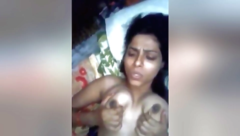 I'm showing my big tits and sexy pussy in my homemade solo video