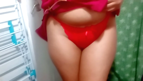 Indian solo girl in a sexy black outfit is showing off her body