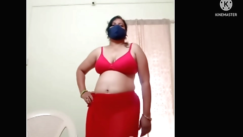 Amateur brunette in a sexy outfit shows off her body