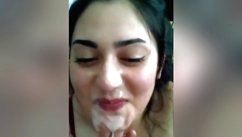 Indian girl gets a facial on her nice face in POV video