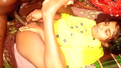 hairy Indian teen 18+ in a hot outdoor sex on a snow