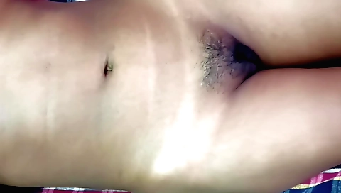 Indian chick in a white dress is moaning in her room