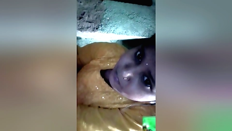 Indian girl shows her beautiful face and her small boobs
