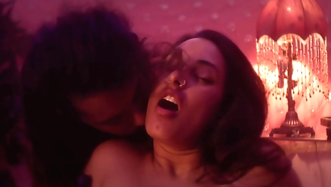 Sexy black beauty and Indian babe get dressed in dresses
