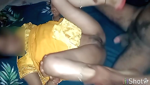 Indian brunette with small tits making a homemade vid