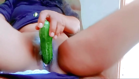 Asian girl in sexy outfit fucks herself with a vibrator