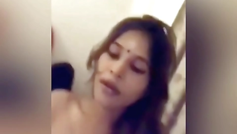 Indian brunette in a sexy black dress gets deepthroated