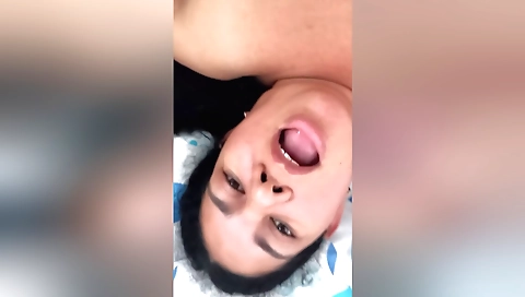 Indian mature girl showing her favorite milk yogurt