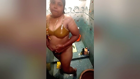 Indian blonde with a long hair and a wet pussy in shower