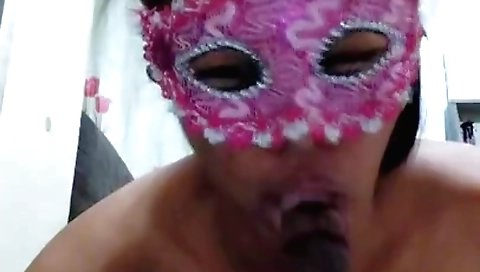 Webcam short clip with an asian teen riding her pussy