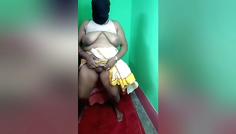 Indian girl braided in her bedroom in her big tits braided bra