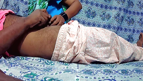 Indian threesome porn clip with a nice man and two sluts