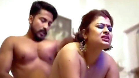 Big tits indian milf is happy to get a young cock inside her