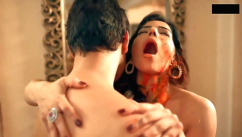 Sexy milf in a sexy dress seductively and passionately