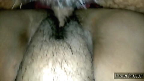 Indian girl with hairy pussy enjoys some cock sucking