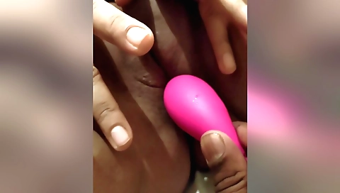 Indian teen pussy getting fucked and stuffed with a dildo