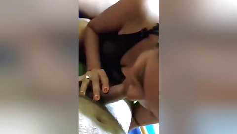 Brunette Indian girl is doing a blowjob in this video