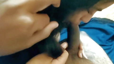 Indian brunette babe sucks his cock and gets fucked