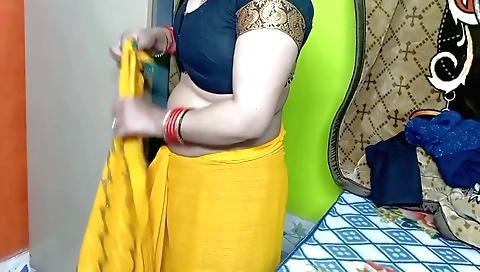 Indian girl with a lovely body looks very good at home