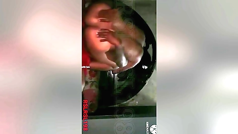 Brunette chick fucks a dick in my bedroom at night