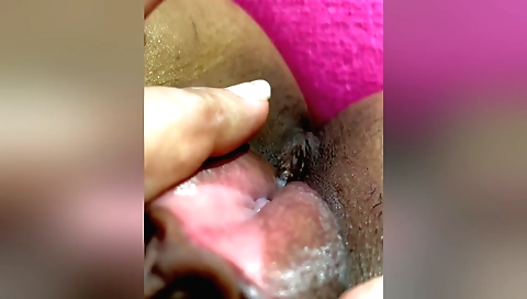 Indian slut 18+ rubs her pussy with her pussy and wetness