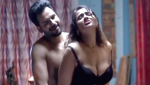 Sexy indian brunette girl with big boobs in a hot bedroom