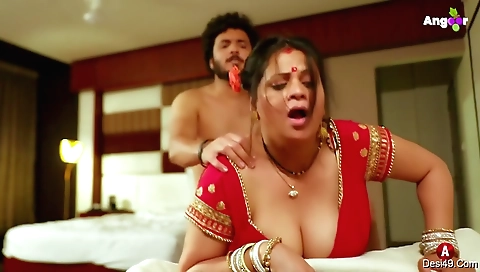 Big ass milf with big tits gets fucked by two young men