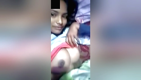 Amatou chick with big natural boobs shows her body